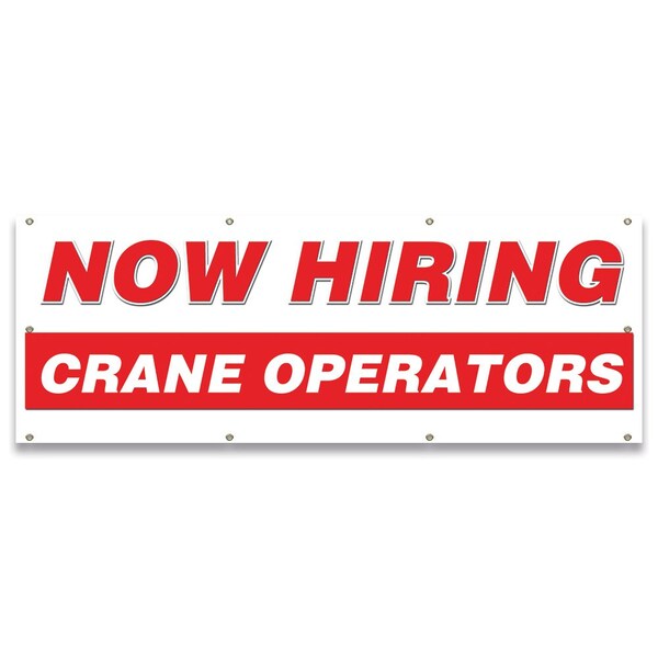 Now Hiring Crane Operators Banner Apply Inside Accepting Application Single Sided